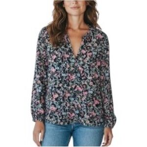 Style & Co. Floral Women's Top - Black and Pink XXL